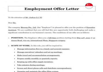 EMPLOYMENT-OFFER LETTER