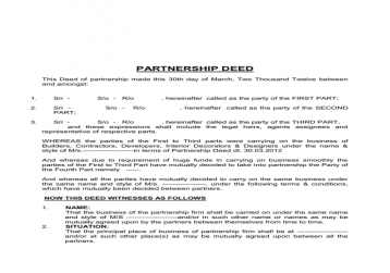 CORPORATE-PARTNERSHIP DEED